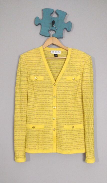 St. John Sweaters - St. John Collection Multicolor Yellow Button Front Cardigan Sweater Size 12